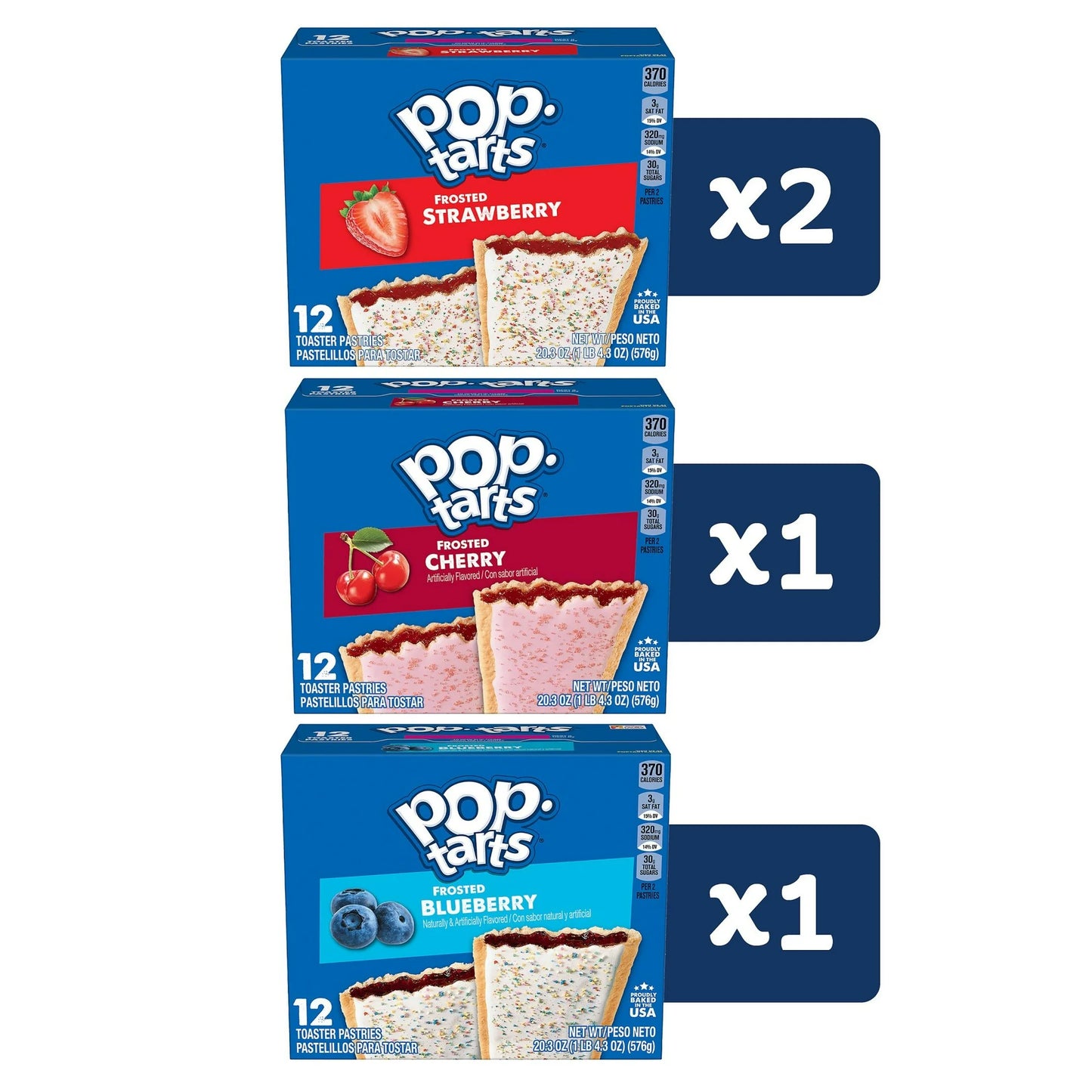 Pop-Tarts Variety Pack Toaster Pastries, Breakfast Foods, Shelf-Stable, 81.2 oz (48 Count)