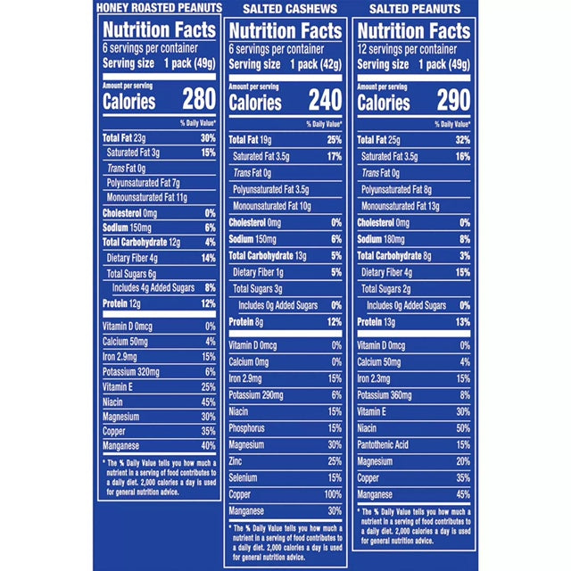 Planters Variety Pack Cashews & Peanuts, 24 pk.