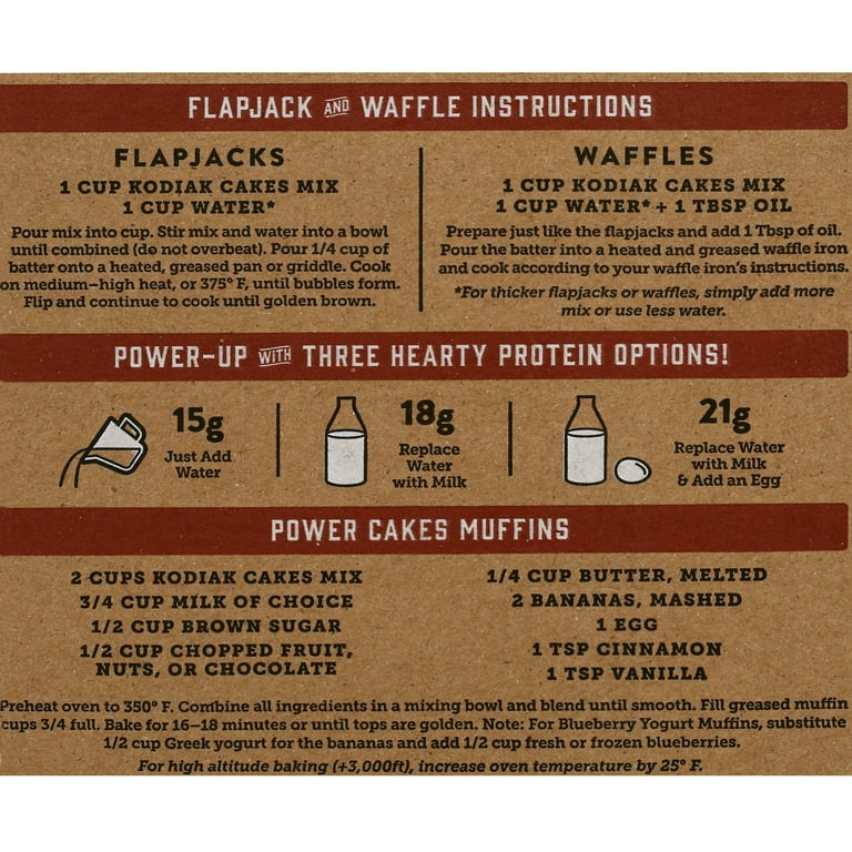 Kodiak Power Cakes, Flapjack & Waffle Mix, Buttermilk, Contains 3, 24 oz (680 g) (2 PACK)