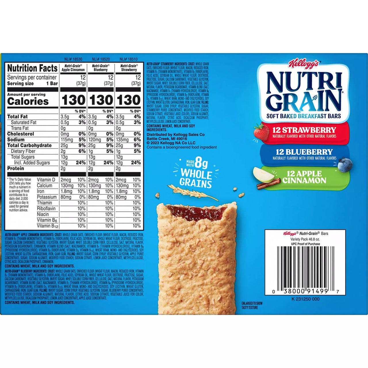 Nutri-Grain Bars Variety Pack, 1.3 oz., 36 pk.
