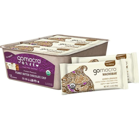 GoMacro Peanut Butter Chocolate Chip, 12 Pack